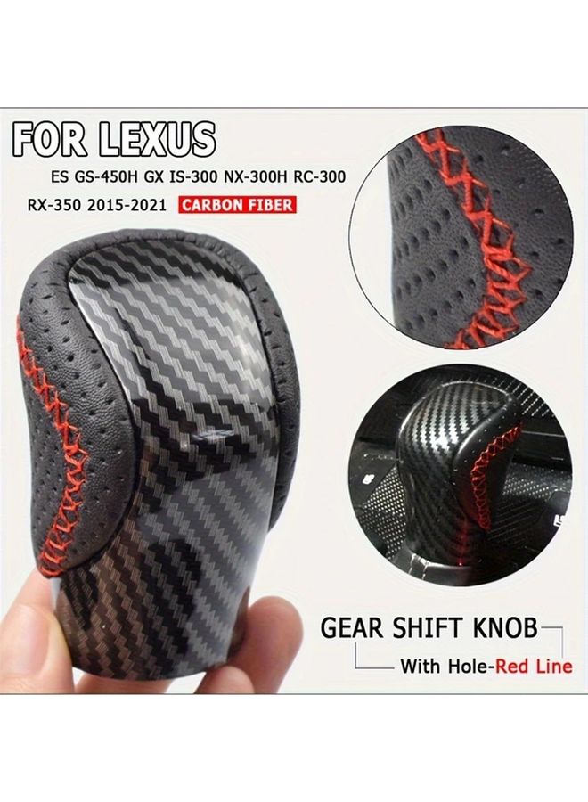 Bright Black Black Leather Gear Shift Knob For Lexus GX300h RC300 RX350 2015 2021 - Image 5
